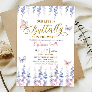 Invitation Le Papillon Floral Pink Purple Meadow Est En Route