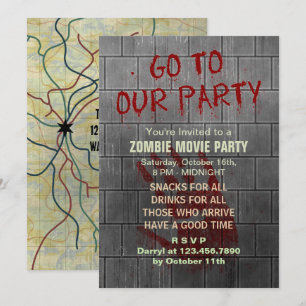 Invitation Le parti de cinéma zombie mort-vivant Apocalypse m