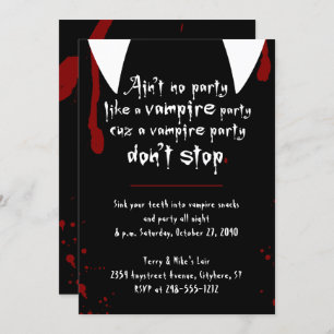 Invitation Le parti des vampires n'arrête pas Halloween