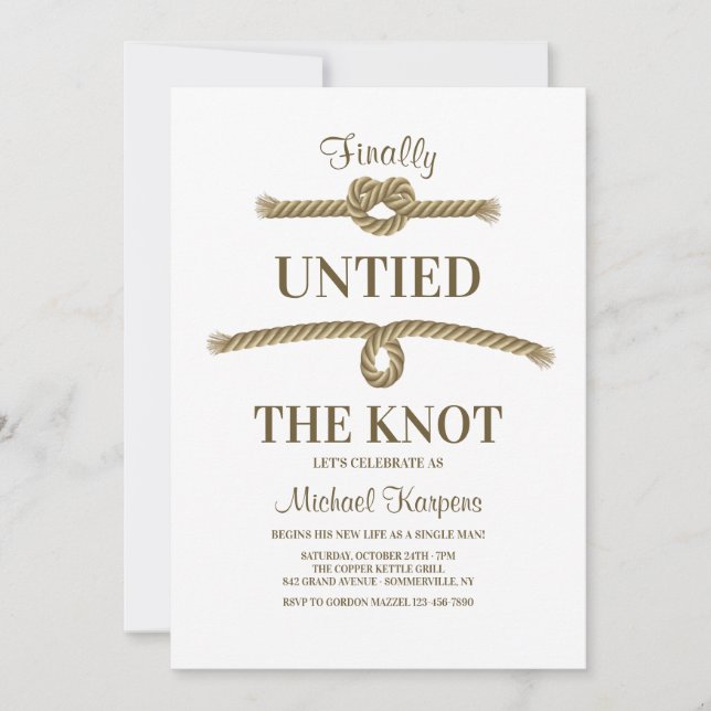 Invitation Le Parti Du Divorce Du Knot A Délié (Devant)