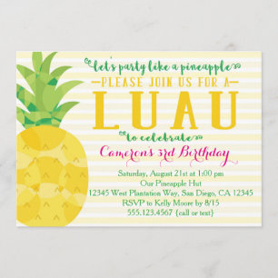 Invitation Le parti Luau aime l'invitation à l'ananas