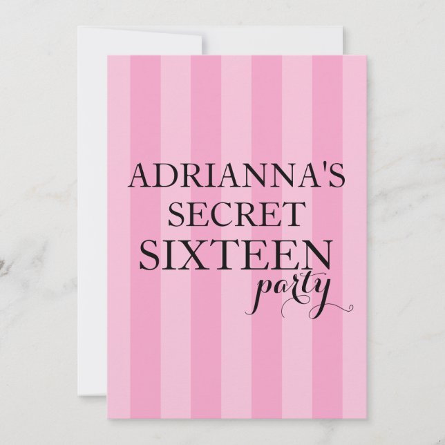 Invitation Le Parti Sweet sixteen secret surprise en efferves (Devant)