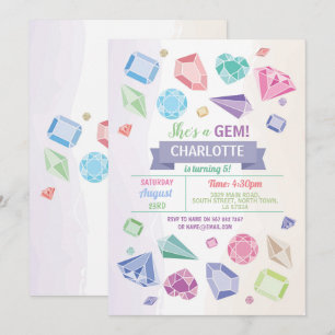 Invitation Le pastel de la fille de cristaux de partie de