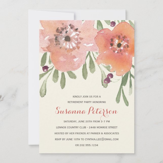 Invitation Le pastel fleurit partie de retraite florale (Devant)