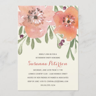 Invitation Le pastel fleurit partie de retraite florale