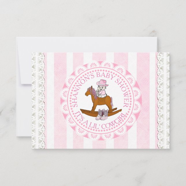 Invitation Le pays de la fille Lil' Cowgirl et le Baby shower (Devant)