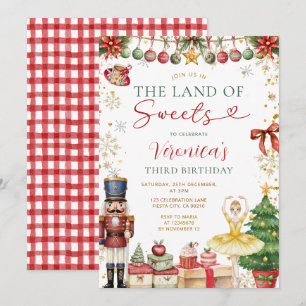 Invitation Le Pays des Friandises Casse-Noisette Noël Anniver