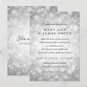 Invitation Le pays des merveilles d'hiver d'argent de