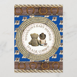 Invitation Le pays rustique Lil' Cowboy et le Baby shower occ