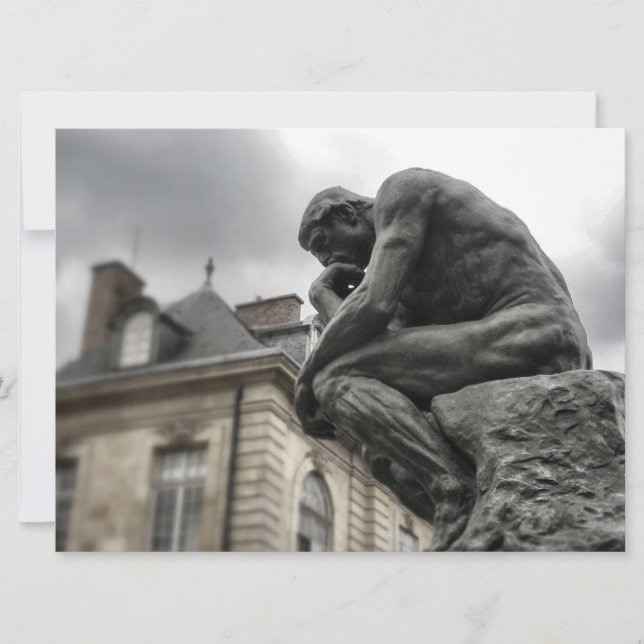 Invitation Le penseur Rodin Paris Sculpture (Devant)
