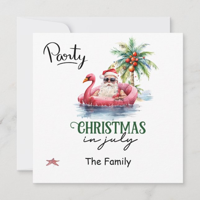 Invitation Le Père Noël en juillet (Devant)