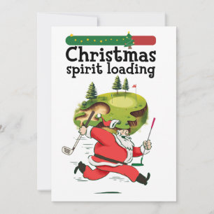 Invitation Le Père Noël Golfer court pour Joyeux Noël