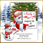 Invitation Le Père Noël Invite Tous À L'Invit Fête De Noël<br><div class="desc">Cette invitation de Noël comprend un arbre de Noël et un joyeux Père Noël invitant vos invités à votre fête de Noël</div>