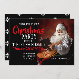 Invitation Le Père Noël lit le livre
