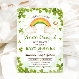 Invitation Le petit Baby shower Shamrock St Patrick's Boy Lit