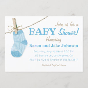 Invitation Le petit bleu cogne l'invitation de baby shower de