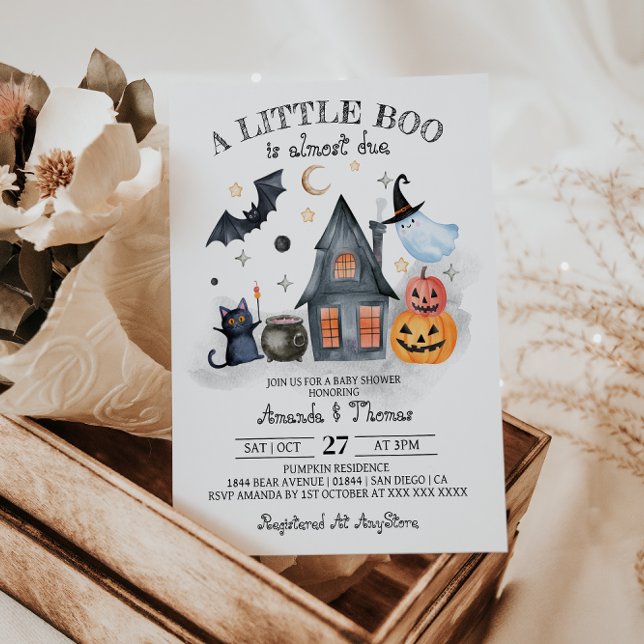 Invitation Le Petit Boo Est Presque Dû Baby shower Halloween (Créateur téléchargé)