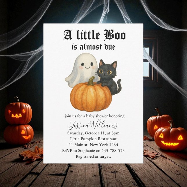 Invitation Le Petit Boo Est Presque Dû Baby shower Halloween (Créateur téléchargé)