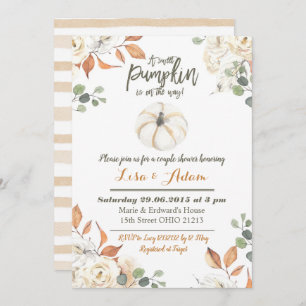 Invitation Le petit citrouille blanc est sur la douche de