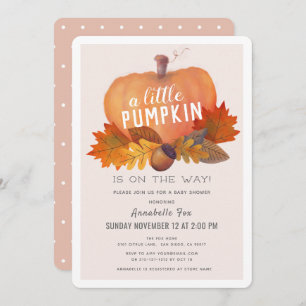 Invitation Le petit Citrouille d'automne quitte le Baby showe