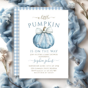 Invitation Le petit Citrouille est sur le chemin Blue Bow bab