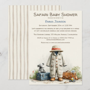 Invitation Le Petit Explorateur Safari Aventure Baby Shower