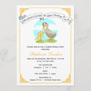 Invitation Le petit genre jumeau des canetons   indiquent le