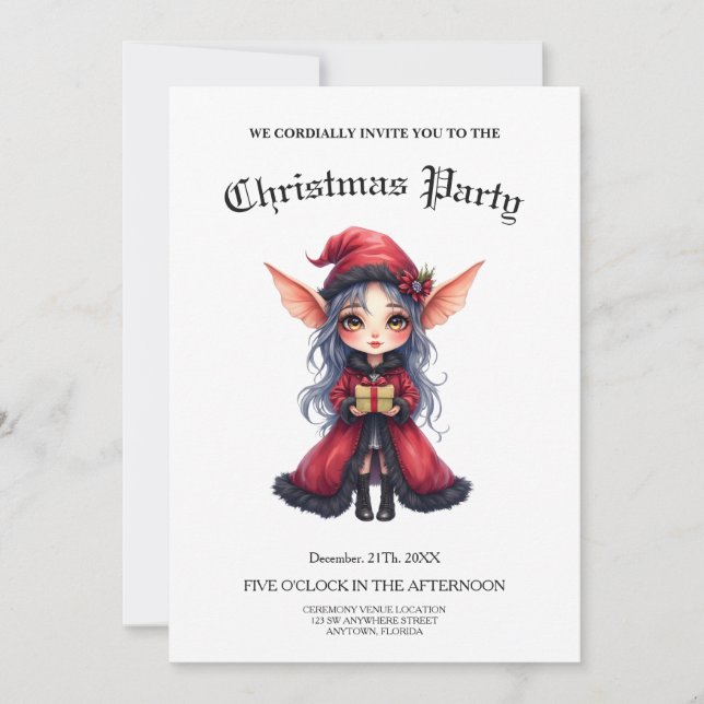Invitation Le Petit Messager de Noël. (Devant)
