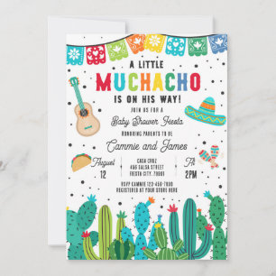 Invitation Le Petit Muchacho Sur Le Chemin Baby shower Fiesta