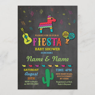 Invitation Le Pinata de craie de fiesta couple le baby shower