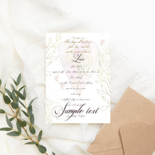 Invitation Le plus grand d'entre eux est Amour/blanc chrétien