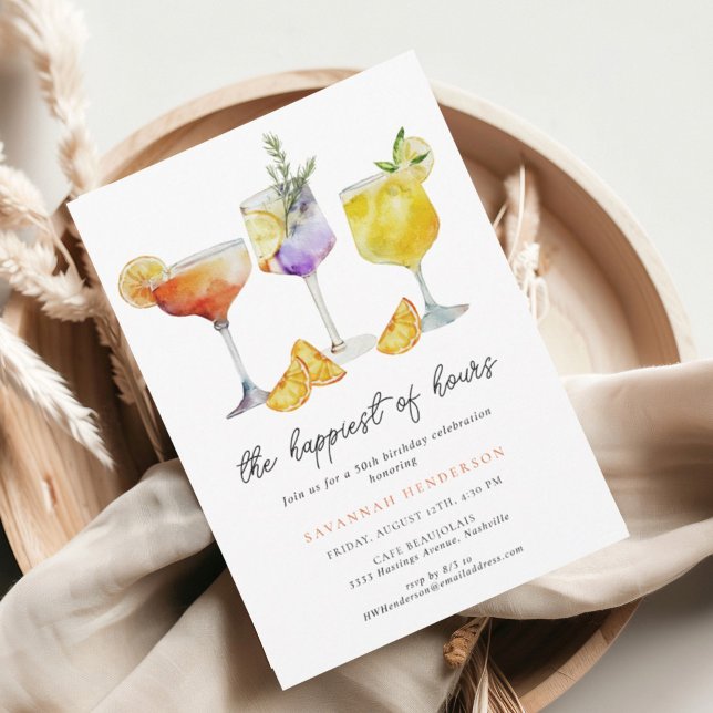 Invitation Le plus heureux des heures 50e fête d'anniversaire (Créateur téléchargé)