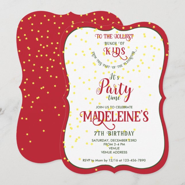 Invitation Le plus joli groupe d'enfants amusant fête d'anniv (Devant / Derrière)