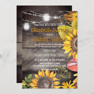 Invitation Le pot de maçon rustique de mariage campagnard