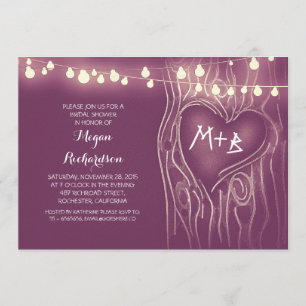 Invitation le pourpre allume la douche nuptiale romantique