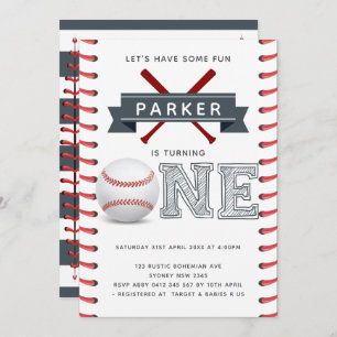 Invitation Le premier anniversaire du baseball