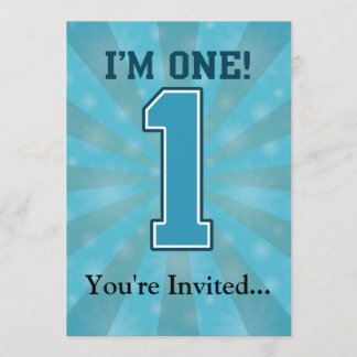 Invitation Le premier garçon d'anniversaire, j'ai un ans, le