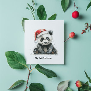 Invitation Le premier Noël de Bamboo Bear, personnalisé