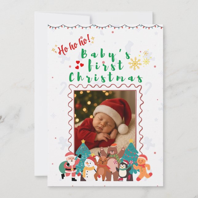 Invitation Le premier Noël de bébé personnalisé  (Devant)