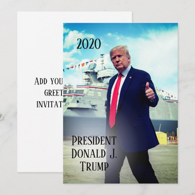 Invitation Le président Donald Trump 2020 lève le pied au nav (Devant / Derrière)