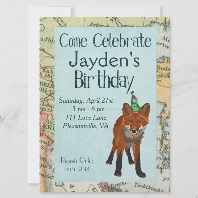 INVITATION LE RENARD ET L'OISEAU EXPLORENT L'INVITATION (Devant)