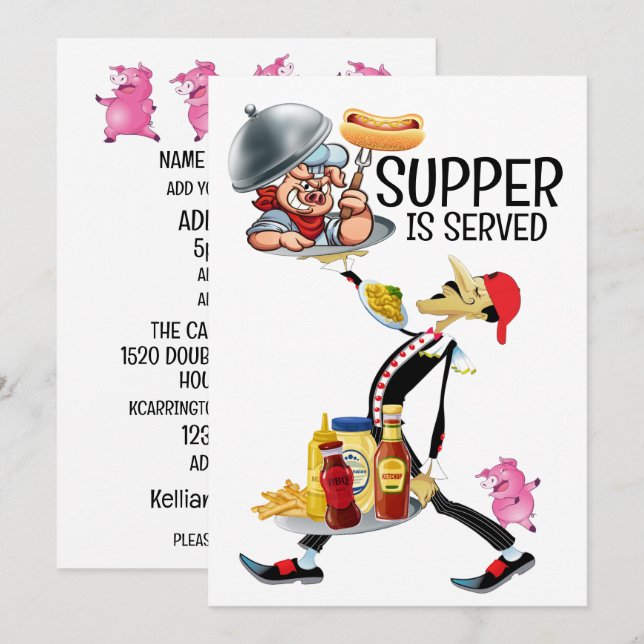 INVITATION LE REPAS EST SERVI (Devant / Derrière)