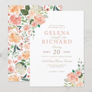 Invitation Le ressort rougissent mariage floral d'aquarelle