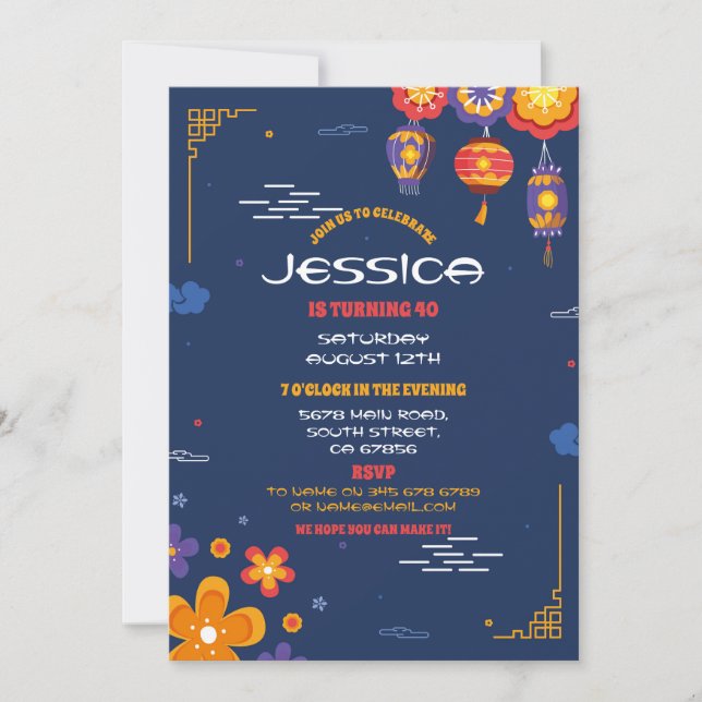 Invitation Le restaurant chinois Anniversaire de fête Emporte (Devant)