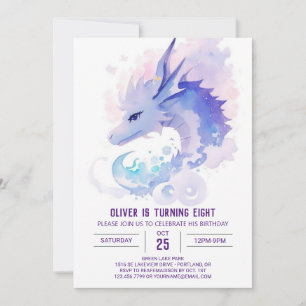 Invitation Le rêve d'anniversaire d'Enchanted Dragon