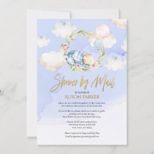 Invitation Le rêve nuageux de l'ours des bois   Baby shower p