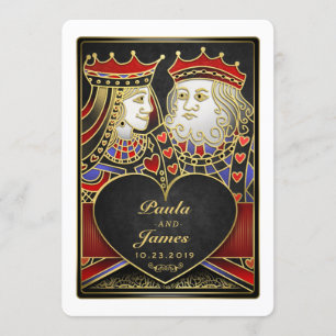 Invitation Le Roi et le Queen Black Gold Vegas avec le Invita
