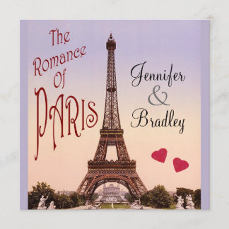 Invitation Le Romance du mariage vintage de ~ de Paris