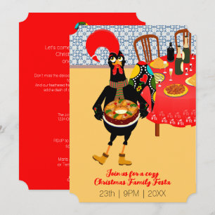 Invitation Le Rooster Portugais aime le gâteau King