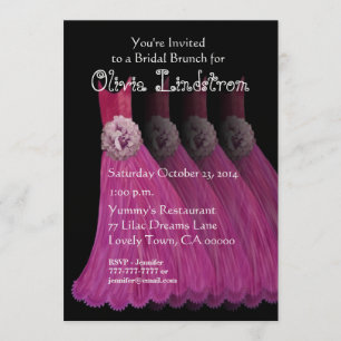 Invitation Le rose de brunch de demoiselle d'honneur habille